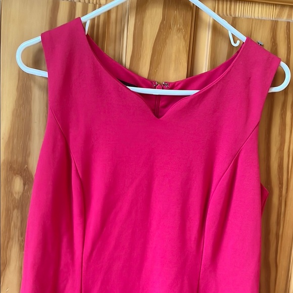 Talbots Pink Sheath Dress V-neck Sleeveless - Picture 2 of 6